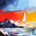 Peinture Voile au récif par Tual Pierrick | Tableau