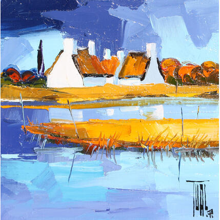 Peinture Chaumières par Tual Pierrick | Tableau