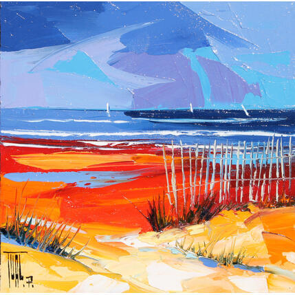 Painting Plage aux ganivelles  by Tual Pierrick | Painting  Pop icons
