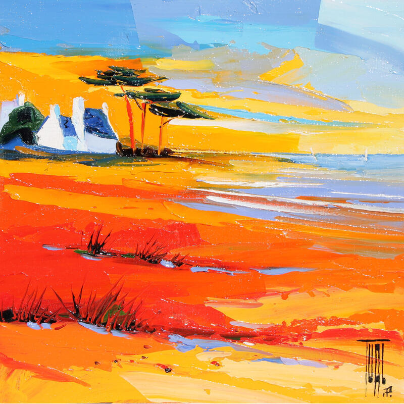 Pintura Les pieds dans l'eau por Tual Pierrick | Pintura