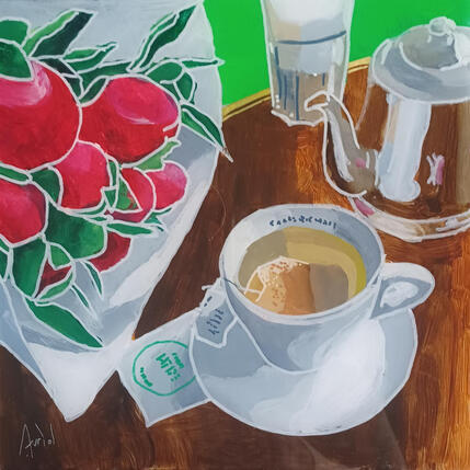 Gemälde Richard préparait son rendez-vous en douceur von Auriol Philippe | Gemälde Figurativ Acryl, Plexiglas, Posca Pop-Ikonen, Stillleben