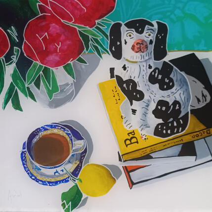 Gemälde Francis mit le citron de côté von Auriol Philippe | Gemälde Figurativ Acryl, Plexiglas, Posca Stillleben