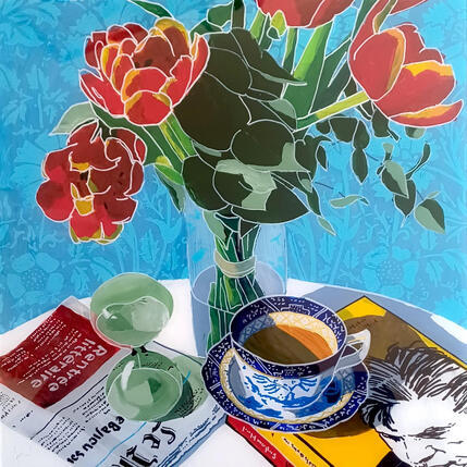 Painting Francis se demandait que lire en premier by Auriol Philippe | Painting