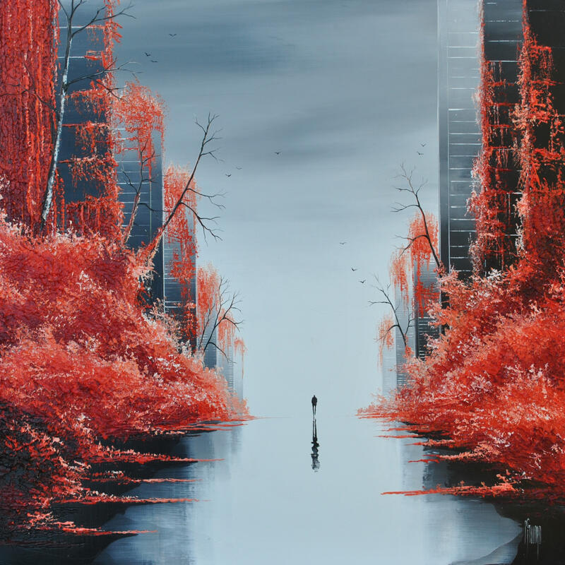 Painting Où vont les rêves ? by Galloro Maurizio | Painting Figurative Urban Oil