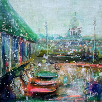 Painting Café Saint Louis by Solveiga | Painting Figurative Acrylic Urban