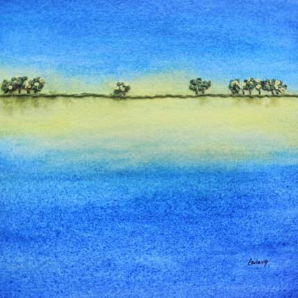 Painting Landscape in stillness by Vazquez Laila | Painting