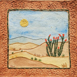 Peinture Arid field par Vazquez Laila | Tableau Figuratif Aquarelle, Papier Nature, Paysages