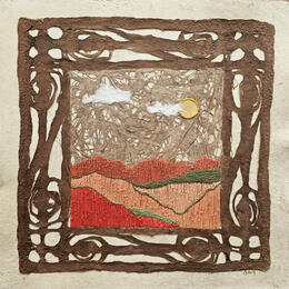 Peinture Interwoven landscape par Vazquez Laila | Tableau Figuratif Aquarelle, Textile Paysages