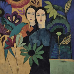 Painting Le jardin secret by Sundblad Silvina | Painting Figurative Acrylic, Pastel