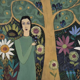 Painting Chant d'oiseaux by Sundblad Silvina | Painting Figurative Acrylic, Pastel