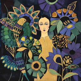 Painting Or de Miniut by Sundblad Silvina | Painting Figurative Acrylic, Pastel