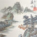 Painting Mountain in distance by Yu Huan Huan | Painting Figurative Ink