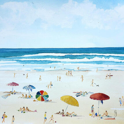 Painting Un été à la plage by Baudry Claire | Painting