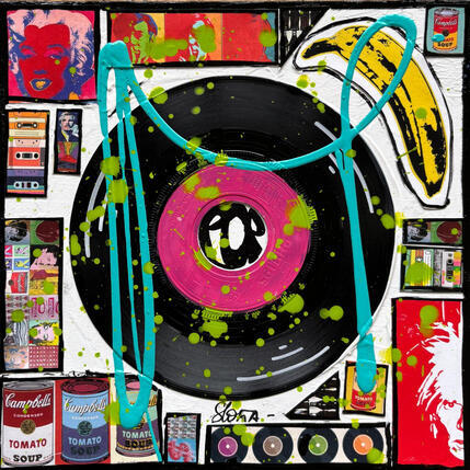 Peinture POP VINYLE (rose) par Costa Sophie | Tableau