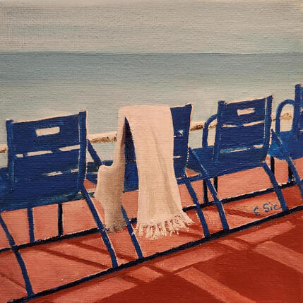 Painting Les belles bleues de Nice by Sie Evelyne | Painting
