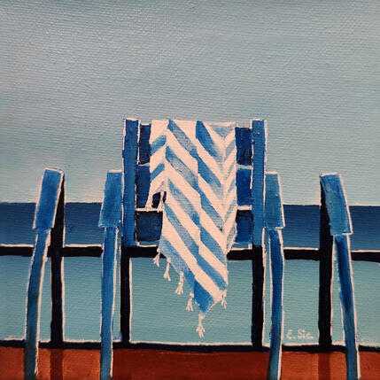 Painting Bain bleu à Nice by Sie Evelyne | Painting