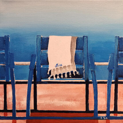 Painting Baignade à Nice by Sie Evelyne | Painting