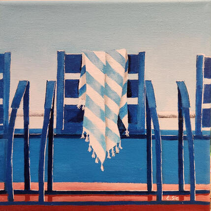 Painting Belle baignade bleue  by Sie Evelyne | Painting