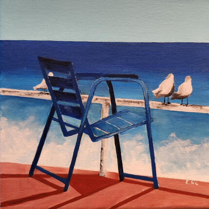 Painting La chaise bleue by Sie Evelyne | Painting