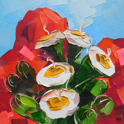 Painting Saguaro in bloom by Lunetskaya Elena | Painting Figurative Cardboard, Oil Pop icons