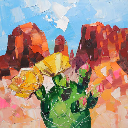 Painting Yellow Prickly Pear by Lunetskaya Elena | Painting