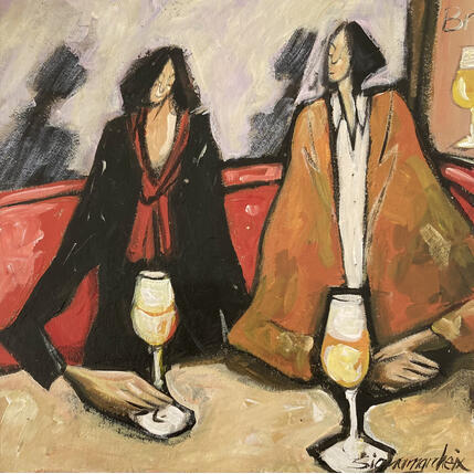 Painting Chardonay entre amis by Signamarcheix Bernard | Painting Naive art Acrylic, Ink, Pastel Pop icons