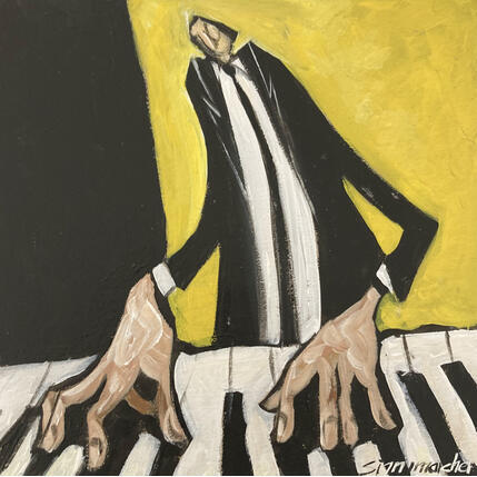 Gemälde Jeu de touches von Signamarcheix Bernard | Gemälde Naive Kunst Acryl, Pastell, Tinte Pop-Ikonen