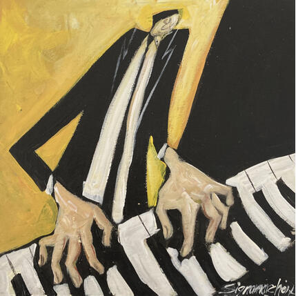 Painting Concerto by Signamarcheix Bernard | Painting Naive art Acrylic, Ink, Pastel Pop icons