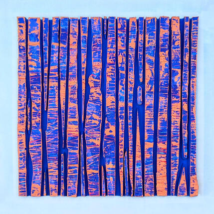Painting Bc20 street bleu cuivre by Langeron Luc | Painting Subject matter Acrylic, Resin, Wood