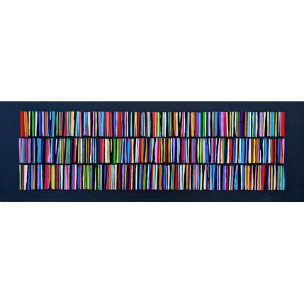 Painting bandecolor 121 street multi by Langeron Luc | Painting Subject matter Acrylic, Resin, Wood