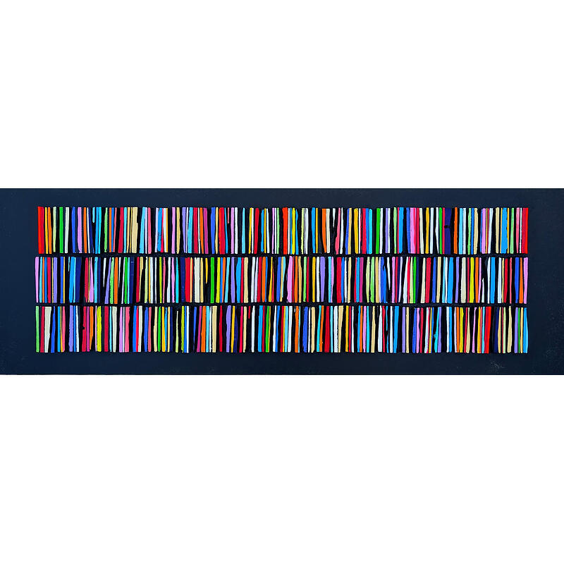 Peinture bandecolor 121 street multi par Langeron Luc | Tableau Matiérisme Bois Acrylique Résine