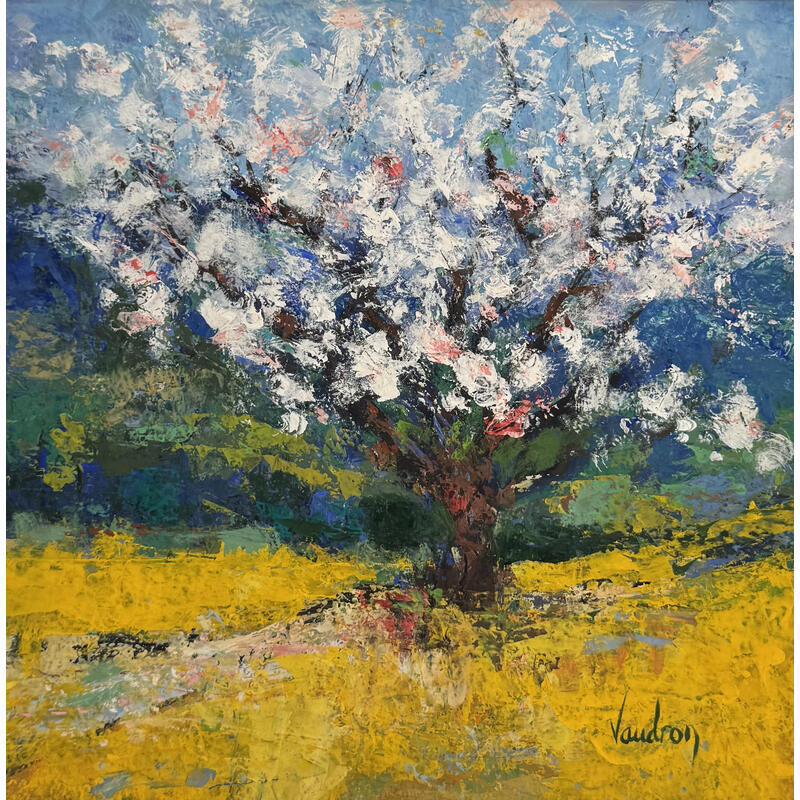 Painting L'amandier de la combe de Lourmarin by Vaudron | Painting Figurative