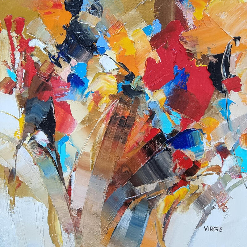 Painting Celebration by Virgis | Painting Abstract Minimalist Oil