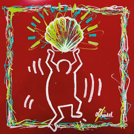 Gemälde Instinct Keith Haring (no.2) von Pauline Dutel | Gemälde