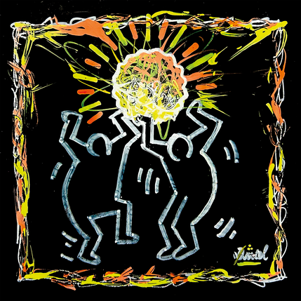 Gemälde Instinct Keith Haring (no.3) von Pauline Dutel | Gemälde