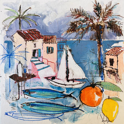 Painting Sardinade by Colombo Cécile | Painting