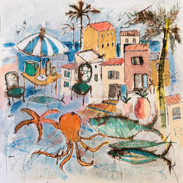 Painting Soupe de roche à Cassis by Colombo Cécile | Painting