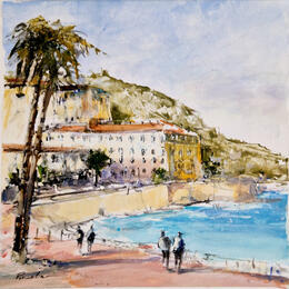 Peinture lou casteu de nissa par Poumelin Richard | Tableau Figuratif Acrylique, Huile Paysages