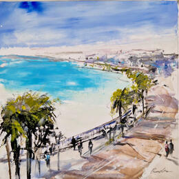 Peinture vue sur la promenade par Poumelin Richard | Tableau Figuratif Acrylique, Huile Paysages