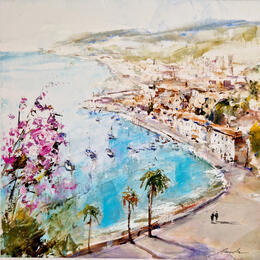 Peinture Villefranche par Poumelin Richard | Tableau Figuratif Huile Paysages