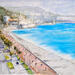 Painting nice plage by Poumelin Richard | Painting Figurative Landscapes Oil