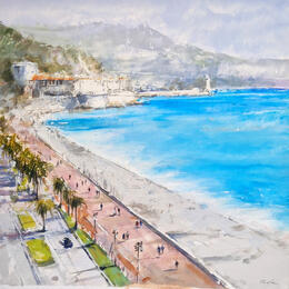 Painting nice plage by Poumelin Richard | Painting