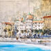 Painting negresco vue mer by Poumelin Richard | Painting Figurative Landscapes Oil