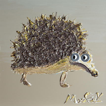 Gemälde VIGILUS von Moogly | Gemälde Art brut Acryl, Harz, Pigmente Pop-Ikonen, Tiere