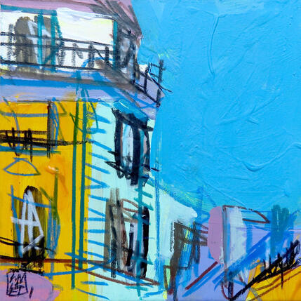 Gemälde Derriere la vitre elle partage un moment von Anicet Olivier | Gemälde