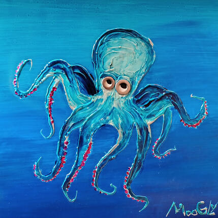 Peinture STRATEGIUS par Moogly | Tableau Art Singulier Acrylique, Pigments, Résine Animaux