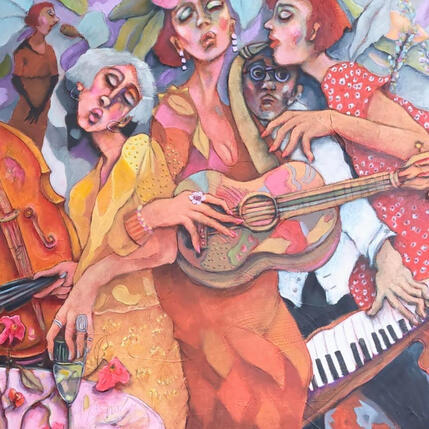 Pintura swing, color and pretty girl por Garilli Nicole | Pintura