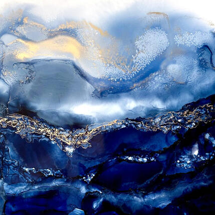 Painting Bleu velvet n° 2837 by Depaire Silvia | Painting Abstract Acrylic
