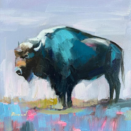 Peinture Pasture of rose light par Bond Tetiana | Tableau Figuratif Huile