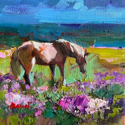 Painting Whispers of summer grass by Bond Tetiana | Painting Figurative Oil